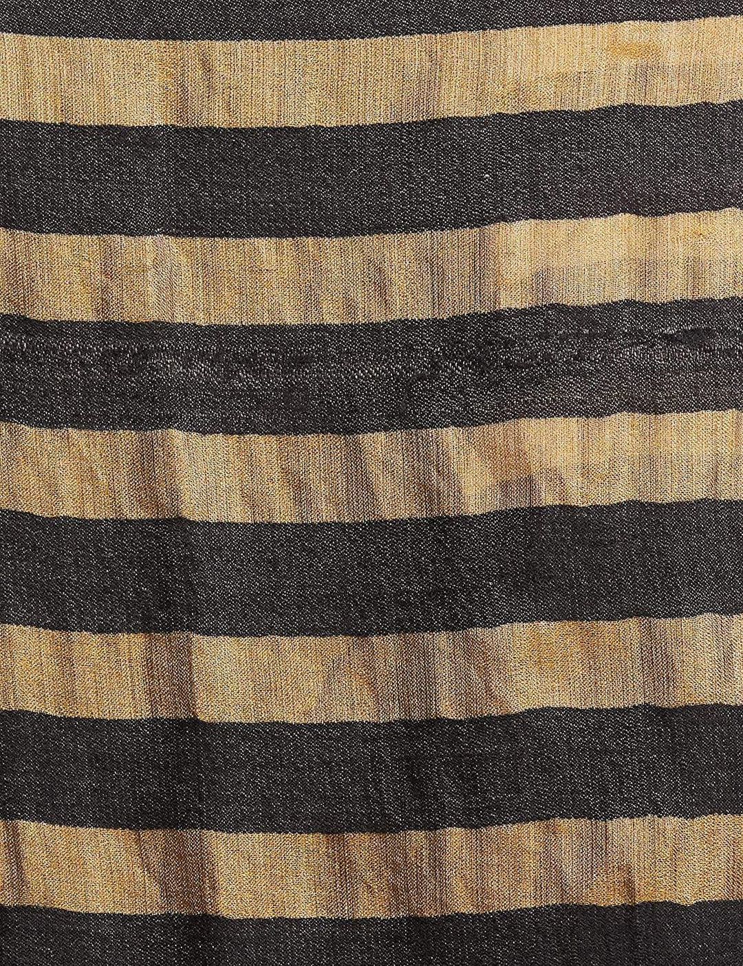 Pashtush India 70x200 Pashutsh Womens Twilight Striped Scarf, With Shimmery Metallic Zari Thread Weave