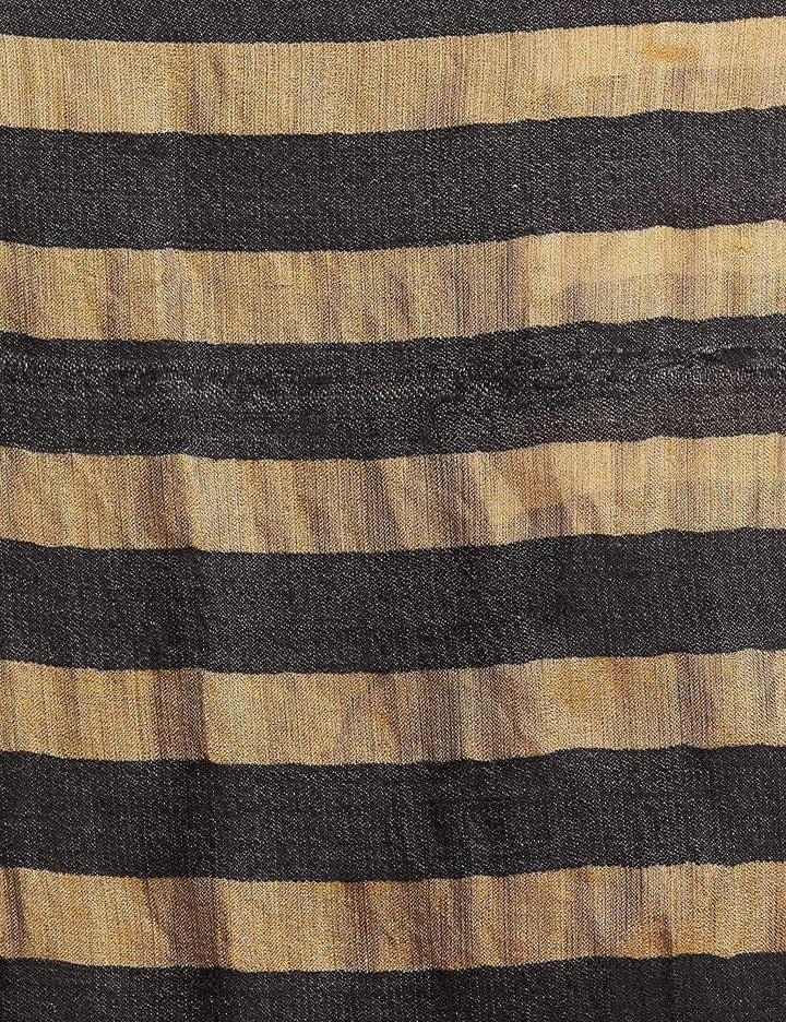 Pashtush India 70x200 Pashutsh Womens Twilight Striped Scarf, With Shimmery Metallic Zari Thread Weave