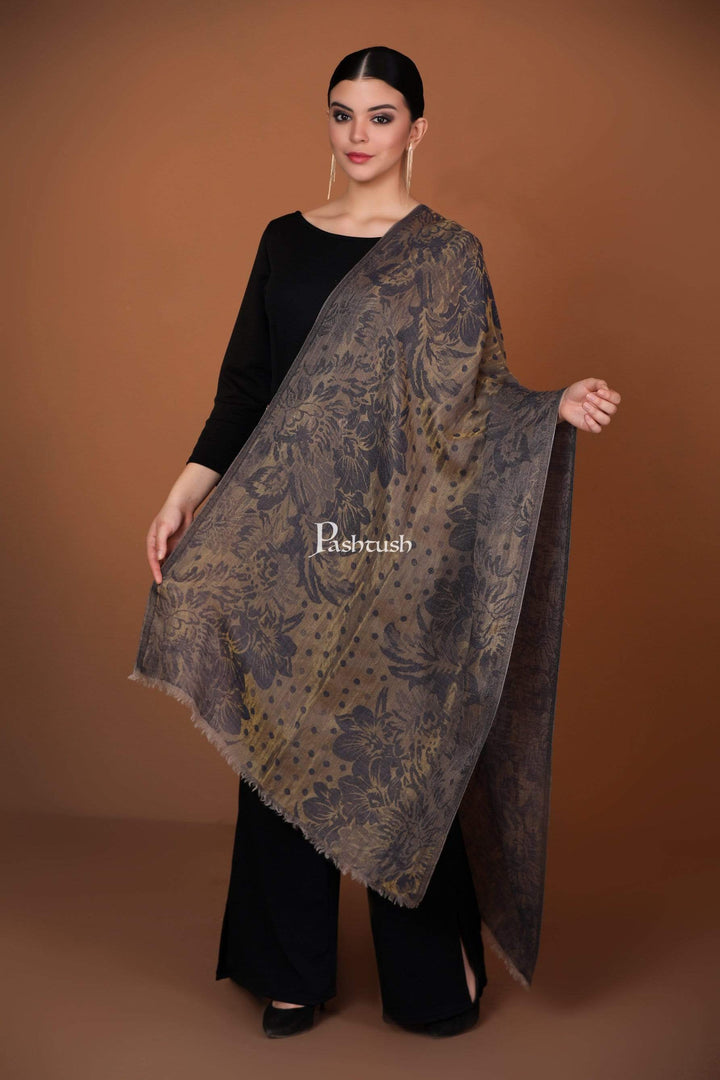 Pashtush Shawl Store Stole Pashutsh Womens Twilight Striped Scarf, With Shimmery Zari Thread Weave