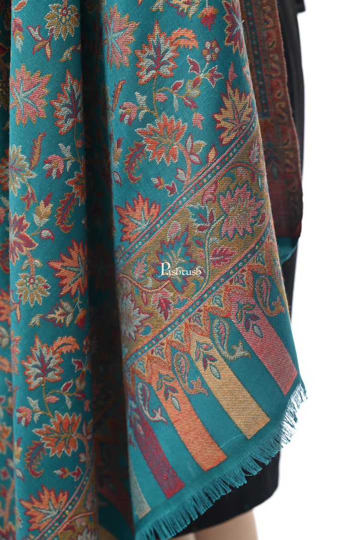 Pashwool Womens Shawls Pashwool Womens Ethnic Design Shawl, Light Weight, Soft And Warm, Arabic Sea