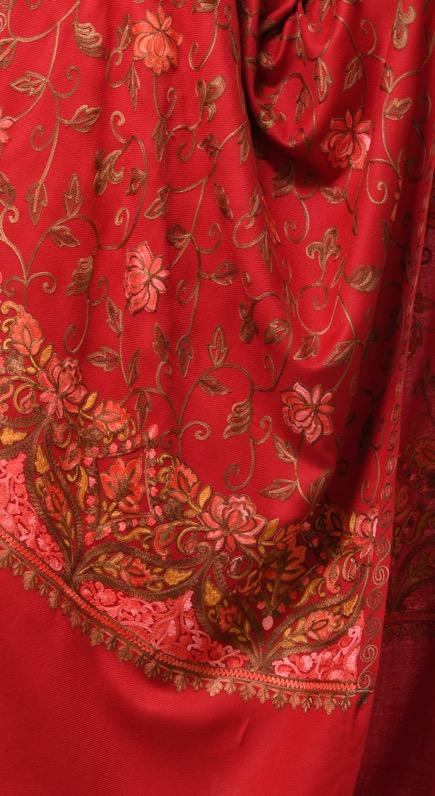 Pashwool 70x200 Pashwool Womens Kashmiri Embroidery Stole, Soft and Warm, Woollen Stole