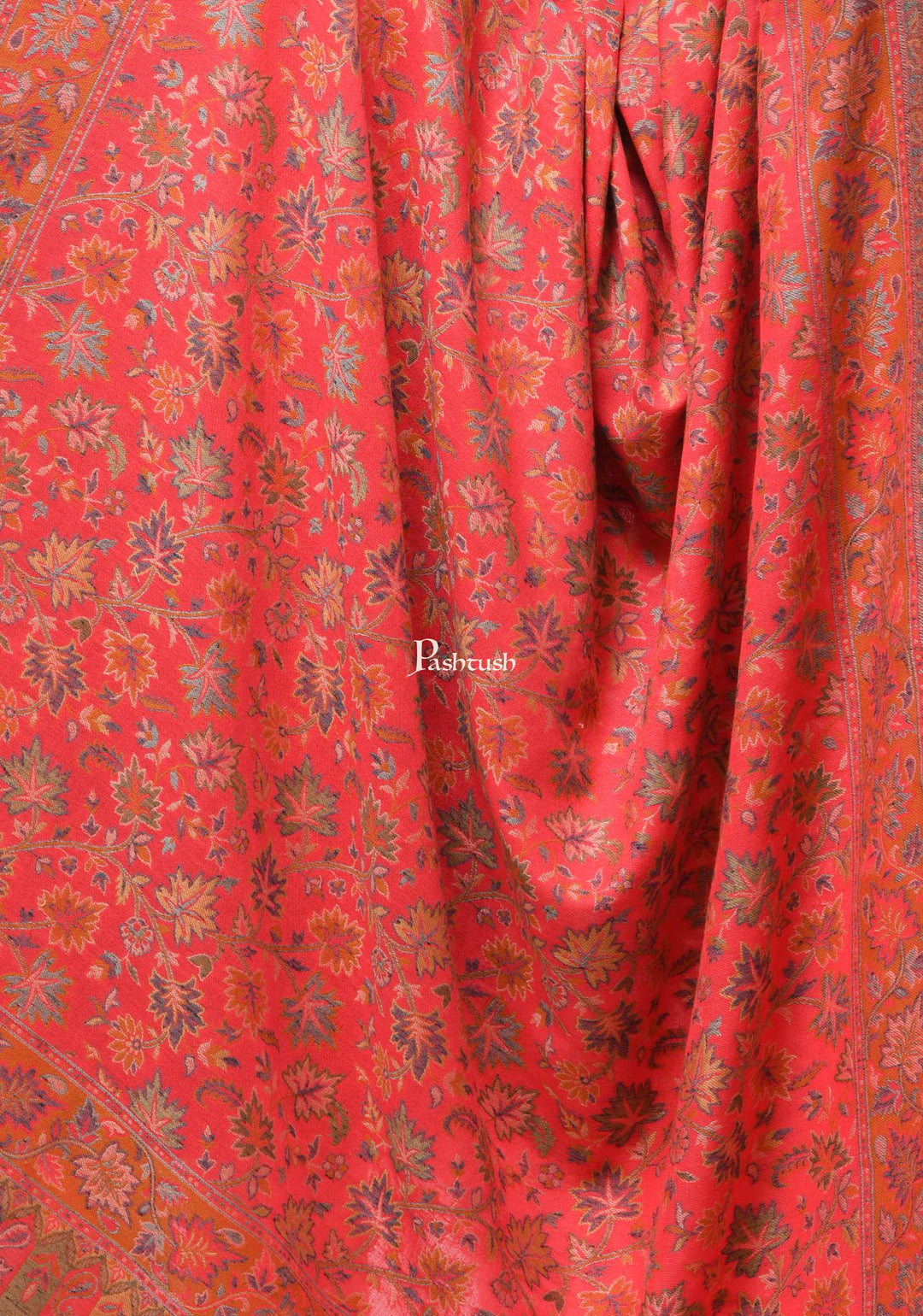 Pashwool Womens Shawls Pashwool Womens Woollen Ethnic Design Shawl, Soft And Warm, Light Weight, Pink
