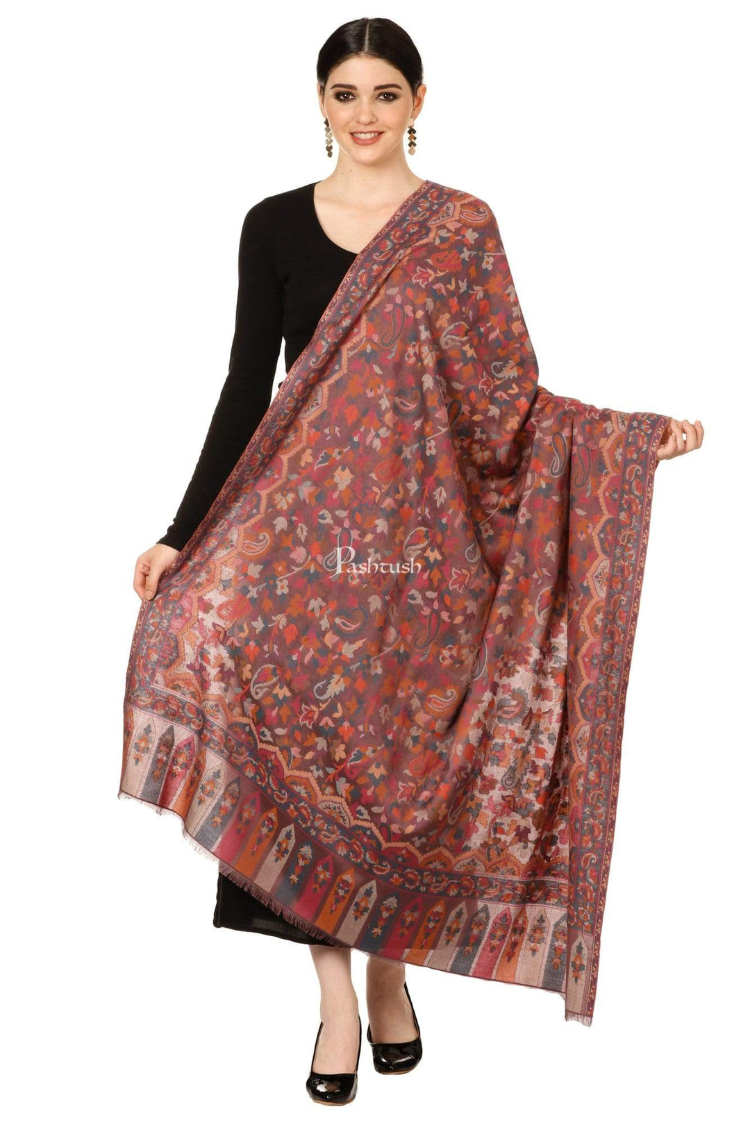 Pashtush Shawl Store Shawl Womens Kaani Shawl, Faux Pashmina, Soft and Warm, Dusky Fawn
