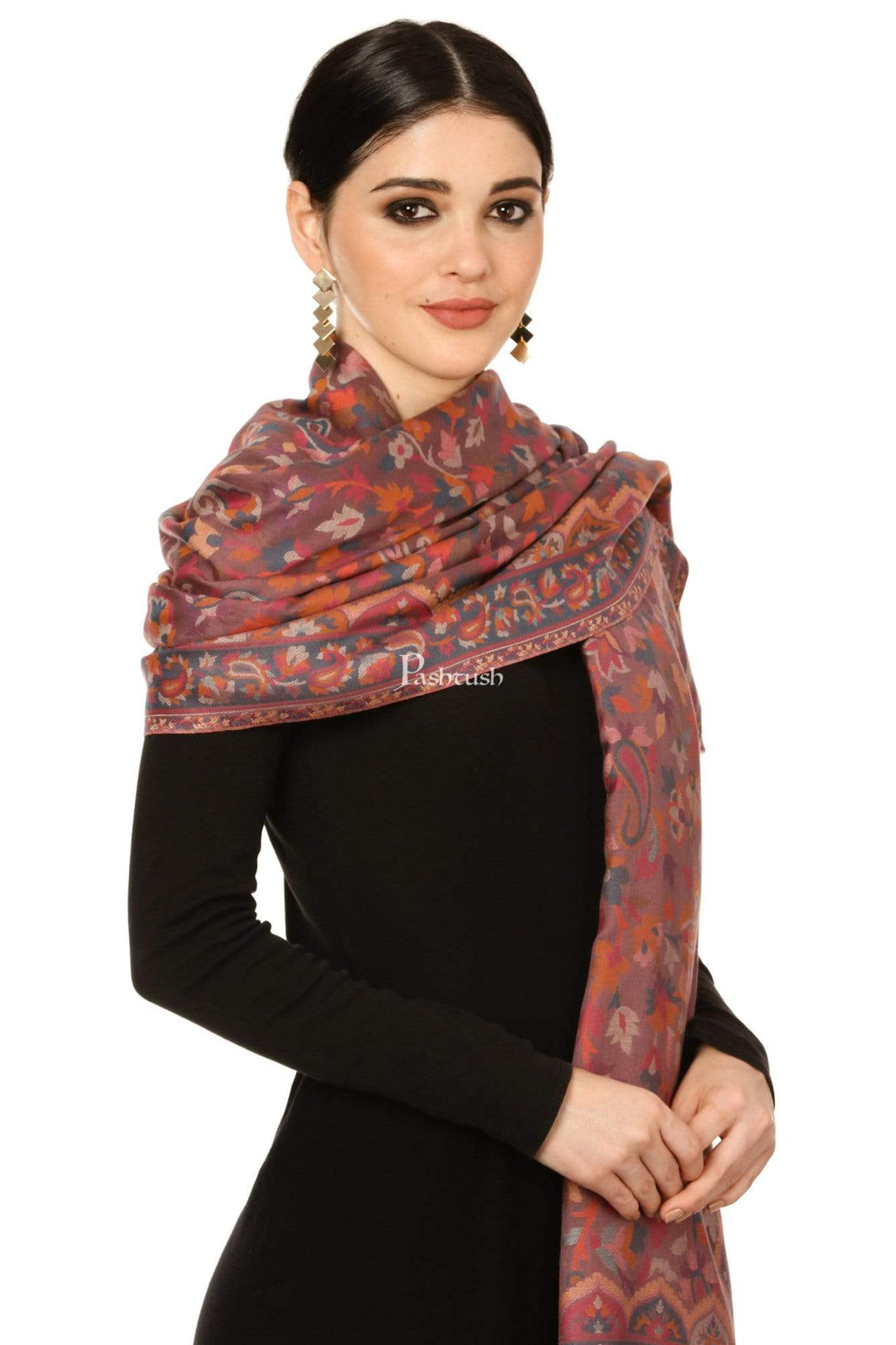 Pashtush Shawl Store Shawl Womens Kaani Shawl, Faux Pashmina, Soft and Warm, Dusky Fawn