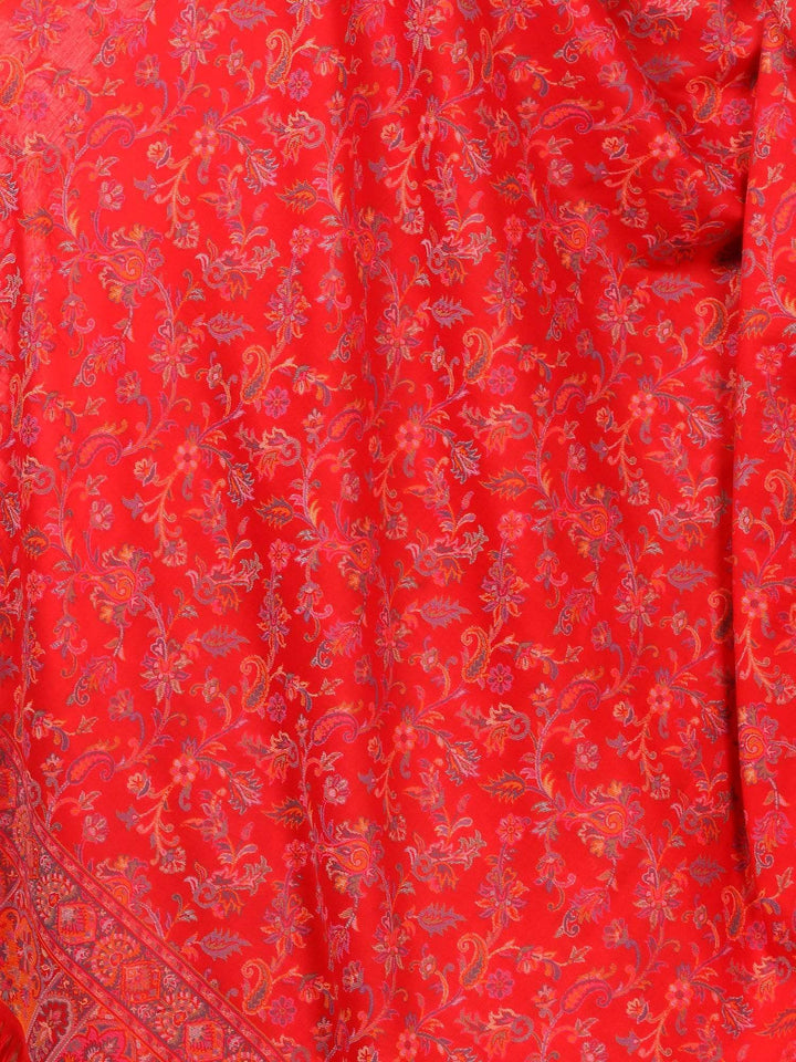 Pashtush India 100x200 Womens Kaani Shawl, Faux Pashmina, Soft and Warm (Red)