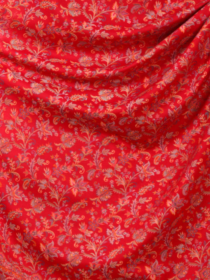 Pashtush India 100x200 Womens Kaani Shawl, Faux Pashmina, Soft and Warm (Red)