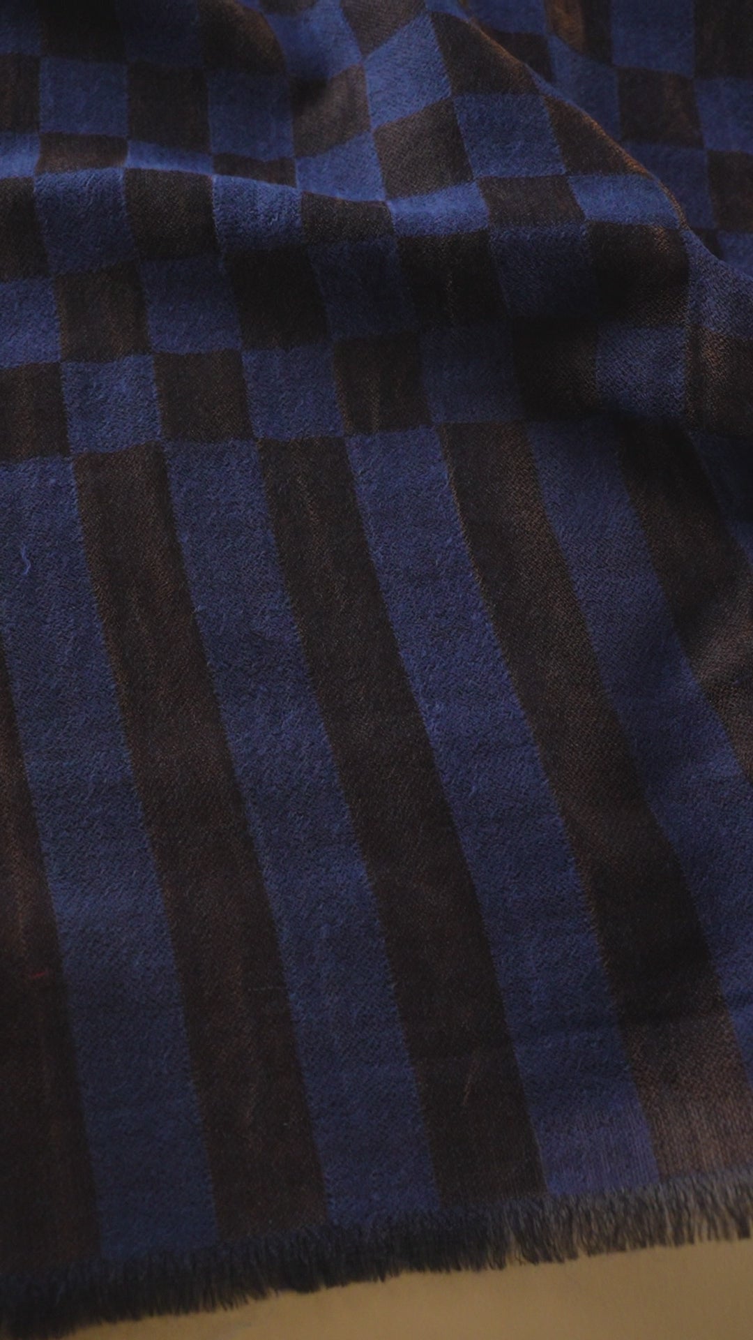 Pashtush Womens Twilight Checkered Scarf, With Shimmery Zari  Thread Weave, Blue And Golden