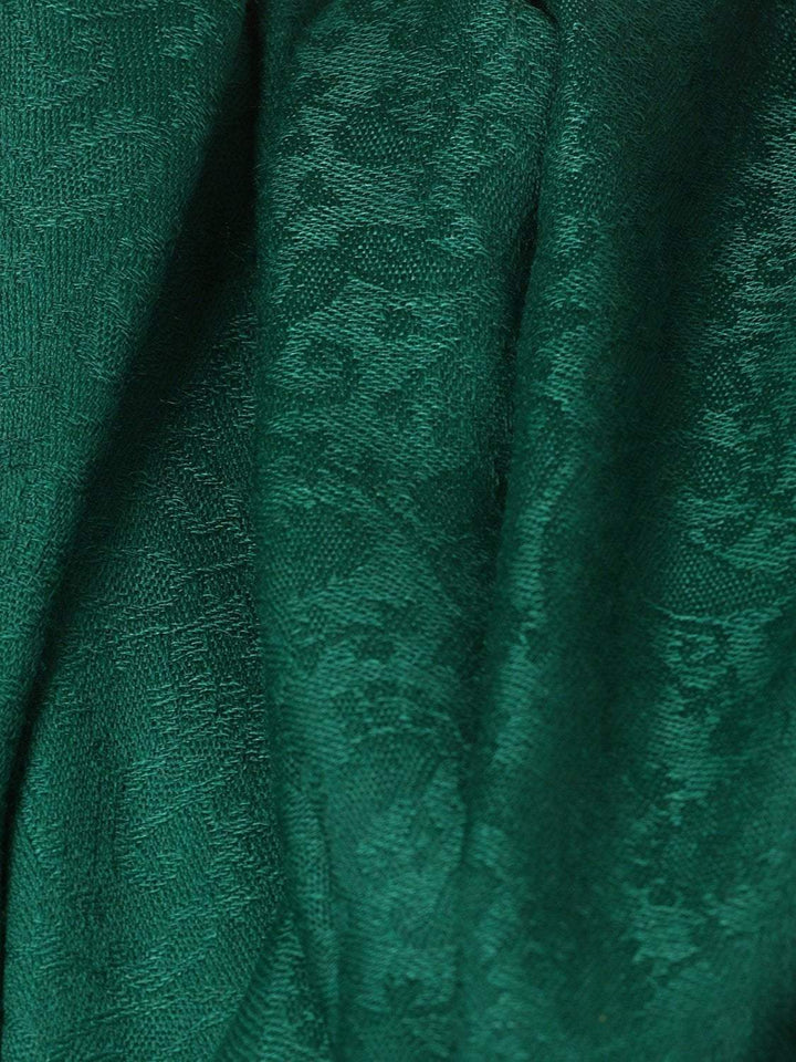 Pashtush India 70x200 Mens Fine Wool Jacquard Muffler - Bottle Green