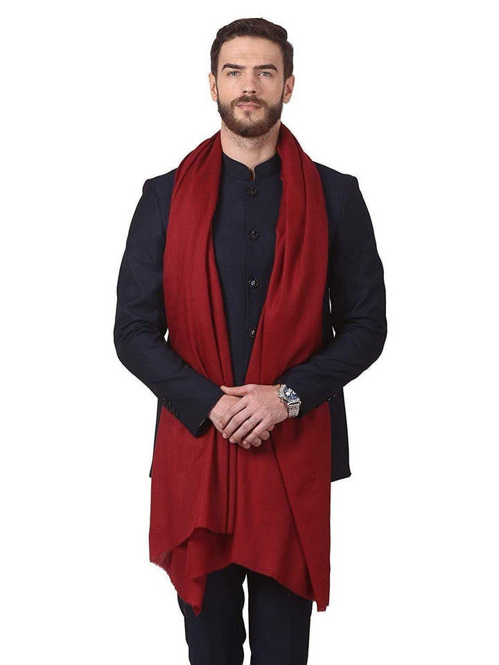 Pashtush India 114x228 Pashtush Royal and Classy Fine Wool Mens Shawl (Maroon)