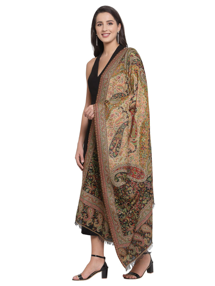 Pashtush India 100x200 Pashtush Women Ethnic Weave Shawl, Rich Garden, Multi-coloured