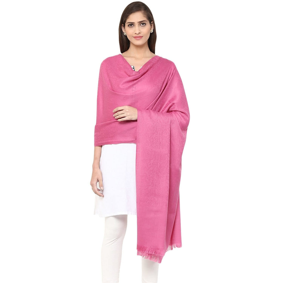 Pashtush Store Shawl Pashtush Women's Self Design, Soft Wool Shawl, Pink
