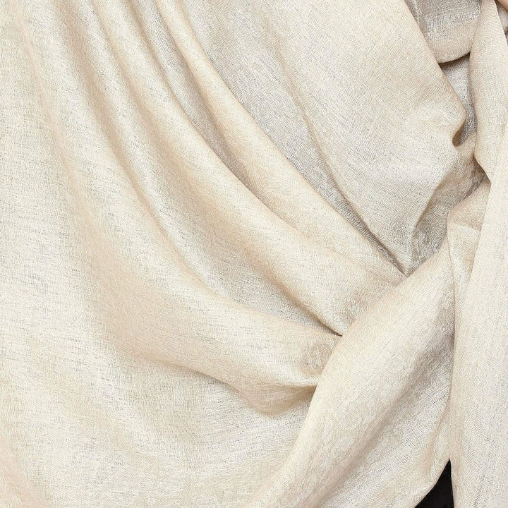 Pashtush India 100x200 Pashtush Women's Soft Wool Shawl with paisley Design, Light Beige