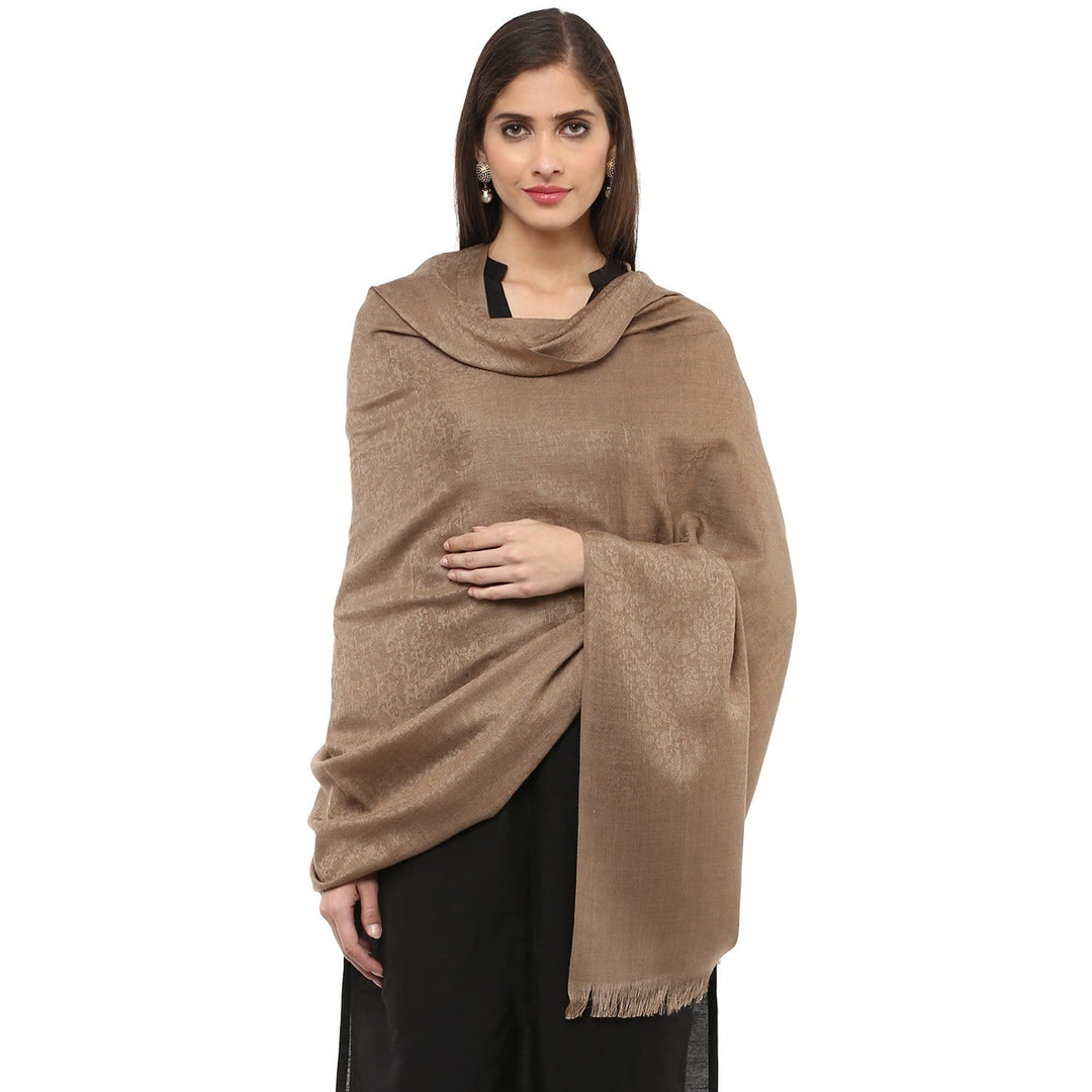 Pashtush Store Shawl Pashtush Women's Wool Shawl, Pasiley Weave, Walnut Brown