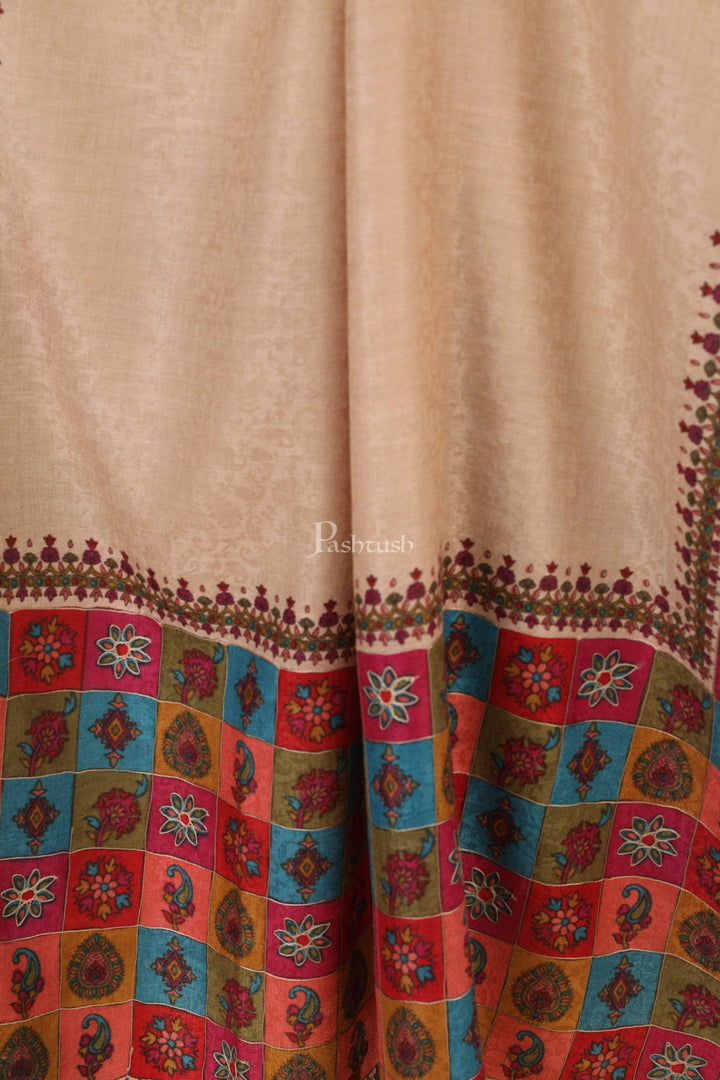 Pashtush India 100x200 Pashtush Womens Handworked, Painted Kalamkari Embroidery Shawl