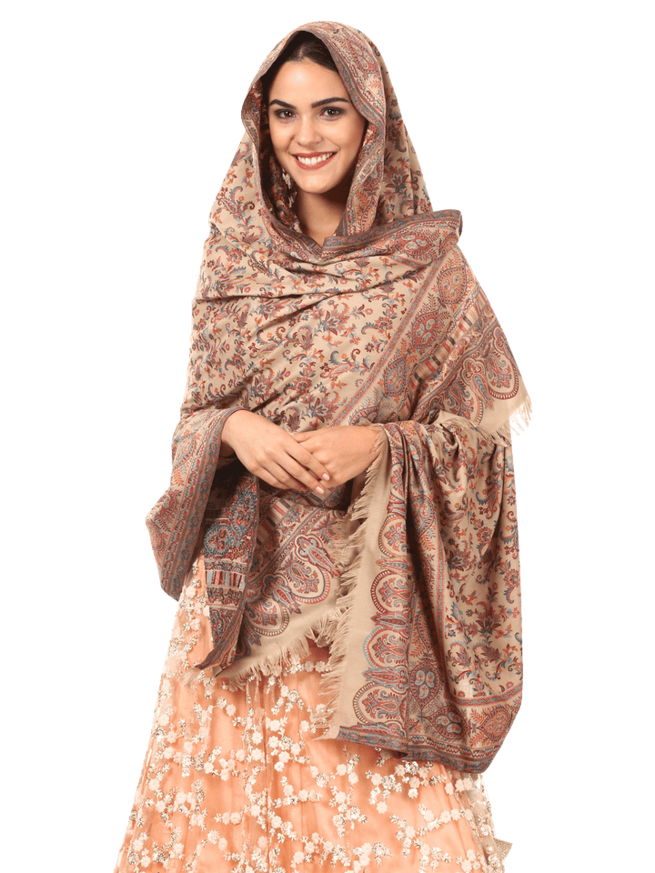 Pashtush India 100x200 Pashtush womens Kaani Shawl, Faux Pashmina, Soft and Warm (taupe)