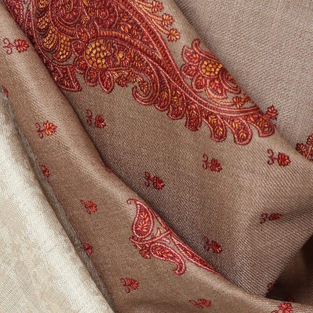 Pashtush Store Shawl Pashtush Womens Shawl Kashmiri Embroidery with Aari and Sozni work, Fine Wool