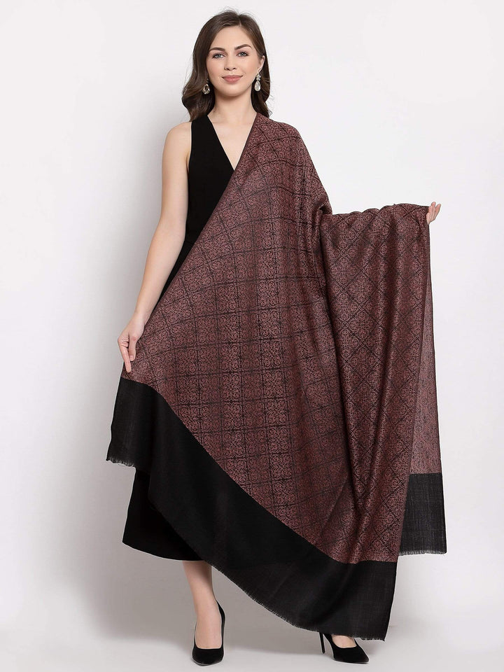 Pashtush India 114x228 Pashtush Womens Woven Paisley, Self Shawl, In Extra Soft Fine Wool, Large Wrap Size