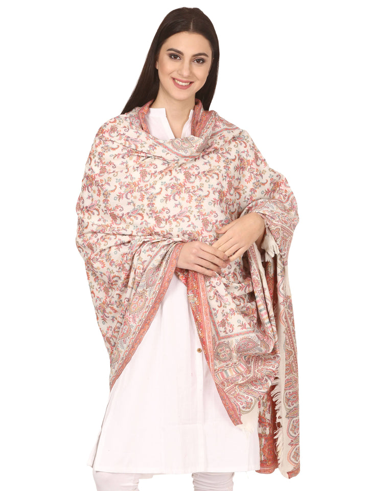 Pashtush Store Shawl Pashtush Woven Kaani Shawl, Wool Blended Pashmina Shawl, with Floral Jacquard Design