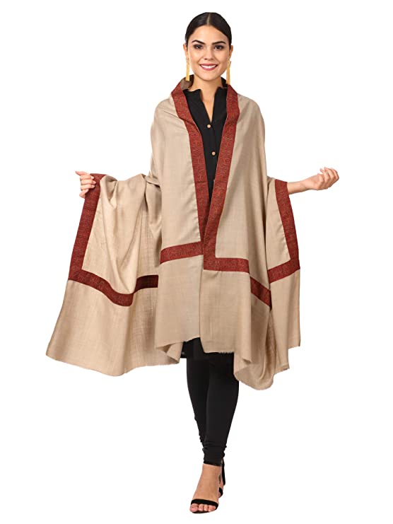 Pashtush India 100x200 Womens Kashmiri Patchwork Neemdaur Shawl