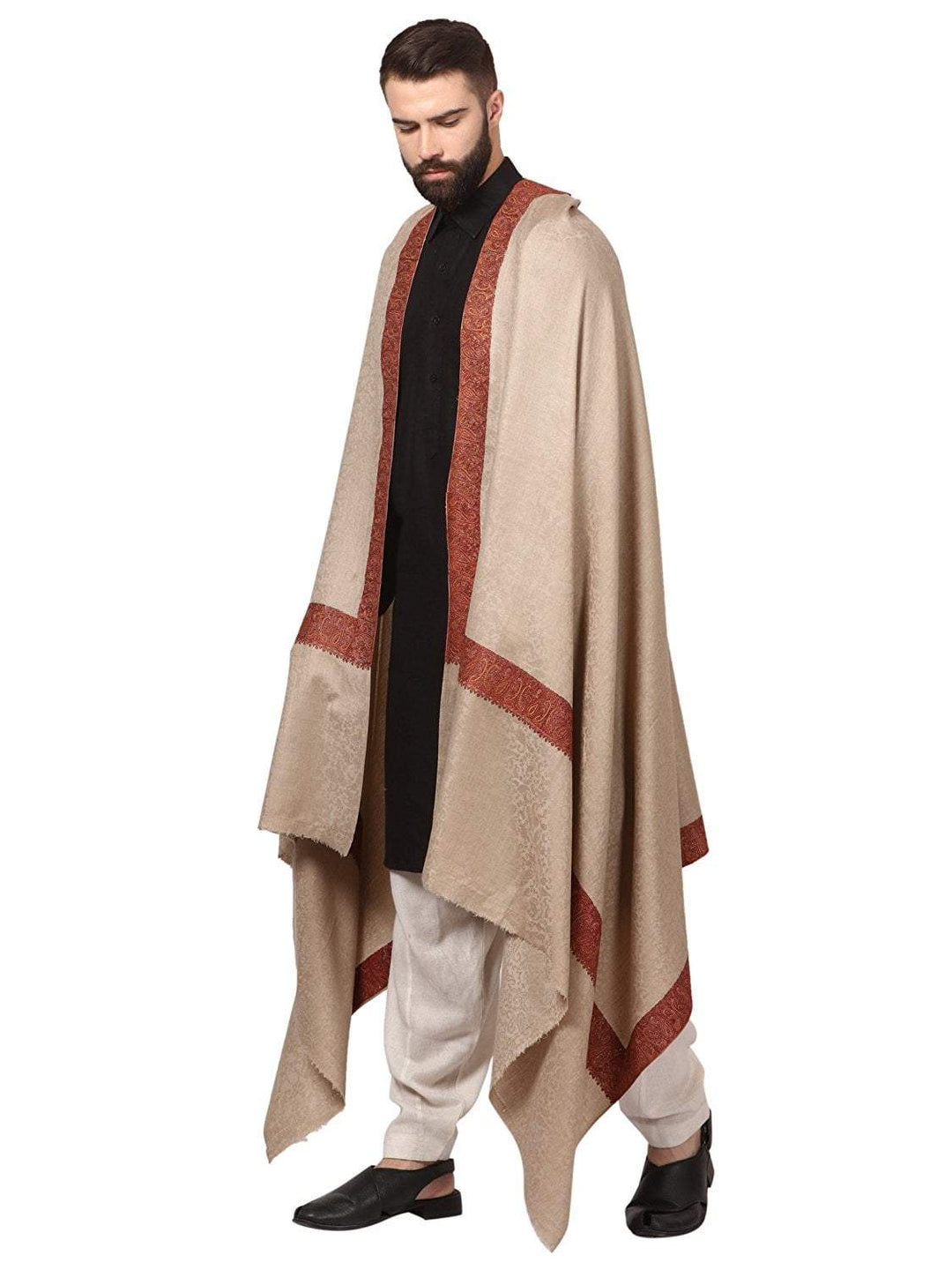 Pashtush Store shawl Mens Kashmiri Daur Embroidery Shawl - Medium Size