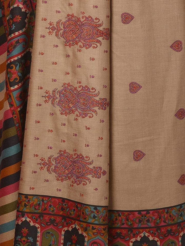 Pashtush Store Pashtush Mens Kalamkari Embroidery Shawl, Gents Pashmina Shawls, Medium Size 48x95 inches