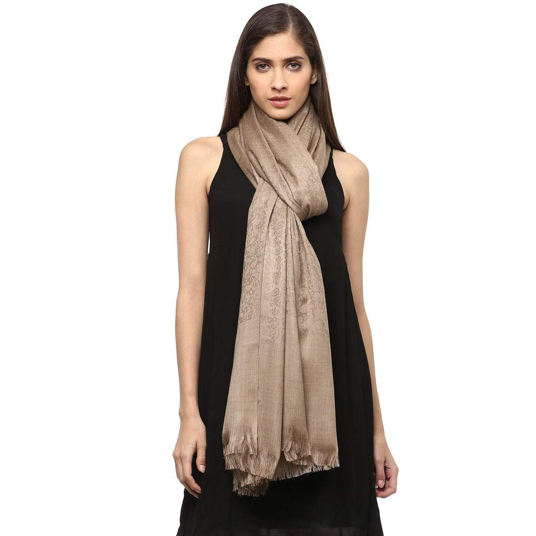 Pashtush Store Pashtush Women's Wool Shawl dark brown ( tooth )